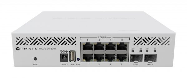 MikroTik Cloud Router Switch 310-8G+2S+IN with 800 Mhz CPU, 256 MB RAM, 8 x 2.5Gigabit Ethernet ports, 2 x SFP+ cages , RouterOS L5, desktop enclosure, rackmoun - Image 3