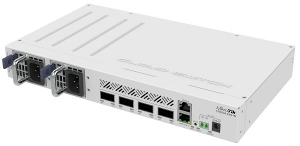 MikroTik Cloud Router Switch 504-4XQ-IN, 4x 100G QSFP, 16x 25G Ports, PoE, RouterOS L5