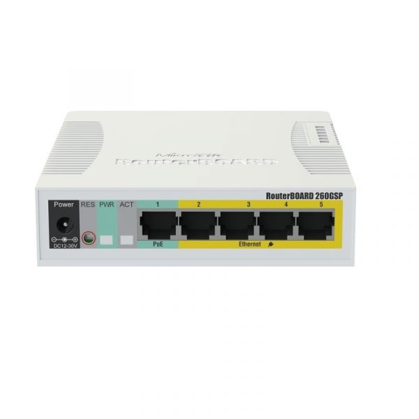 Mikrotik CSS106-1G-4P-1S Network Switch Gigabit Ethernet (10/100/1000) Power over Ethernet (PoE) White (CSS106-1G-4P-1S) - Image 2