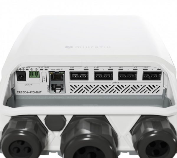 Mikrotik CRS504-4XQ-OUT network switch Managed L3 Fast Ethernet (10/100) Power over Ethernet (PoE) 1U White - Image 4