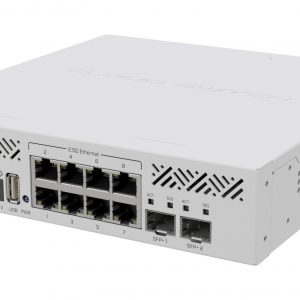 MikroTik Cloud Router Switch 310-8G+2S+IN with 800 Mhz CPU, 256 MB RAM, 8 x 2.5Gigabit Ethernet ports, 2 x SFP+ cages , RouterOS L5, desktop enclosure, rackmoun