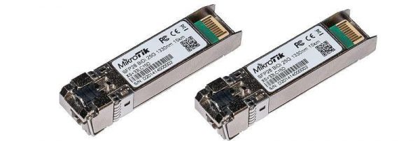 MikroTik SFP+ 10G/25G Bidirectional SFP Modules, Single LC Connector, 15km